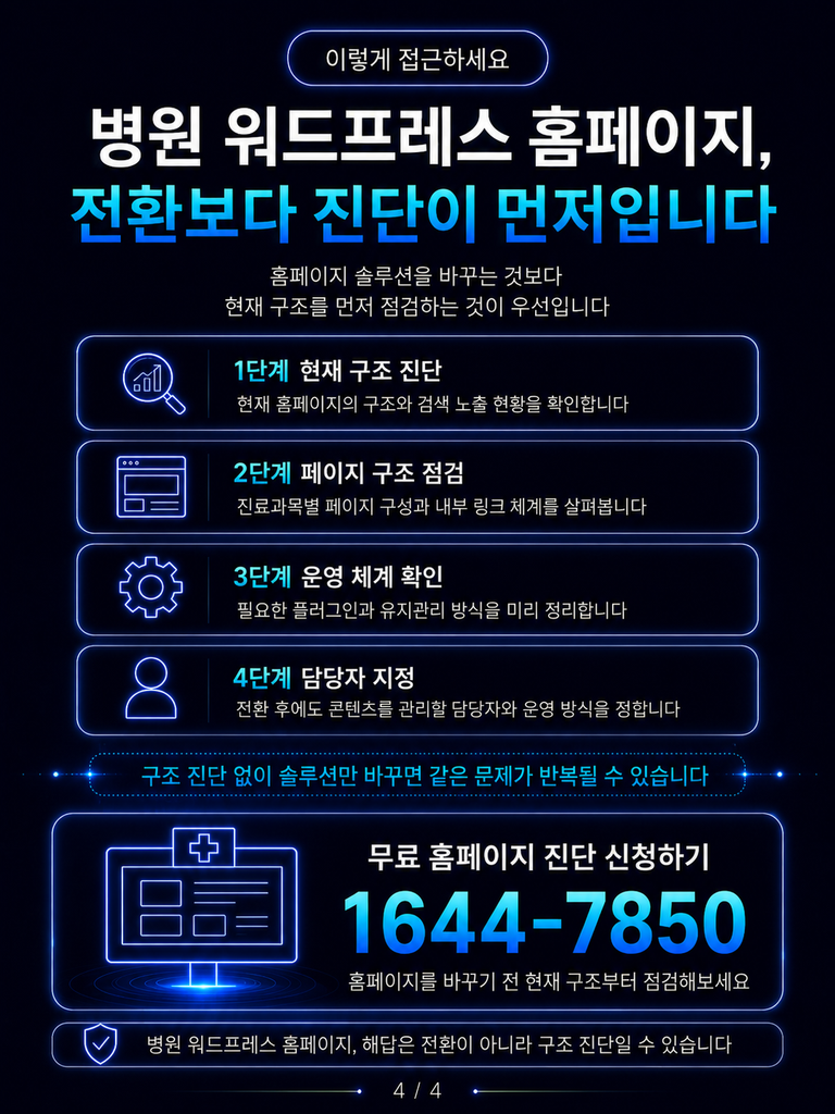 병원 워드프레스 홈페이지